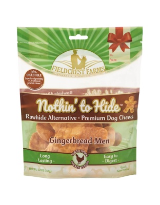 Fieldcrest Farms Nothin To Hide Gingerbread Man Chicken Dog Treats Chicken 1ea/4 pk