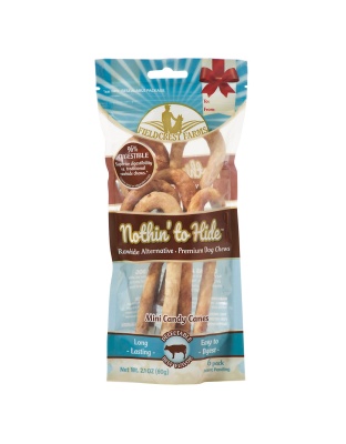 Fieldcrest Farms Nothin To Hide Mini Candy Cane Dog Treats Beef 1ea/6 pk