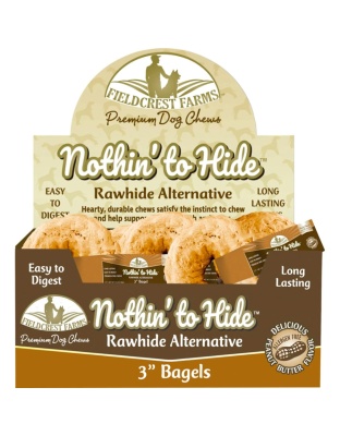 Fieldcrest Farms Nothin' to Hide Bagels Dog Treat Beef 24ea/3 in
