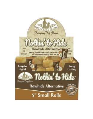 Fieldcrest Farms Nothin' to Hide Roll Dog Treat Peanut Butter 24ea/5 in, SM