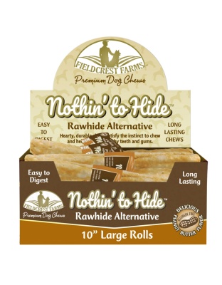 Fieldcrest Farms Nothin' to Hide Roll Dog Treat Peanut Butter 24ea/10 in, LG