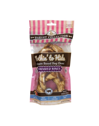 Fieldcrest Farms Nothin' To Hide Bakery Collection Dog Treat Braided Ring, Beef, 1ea/3.5 in, 2 pk