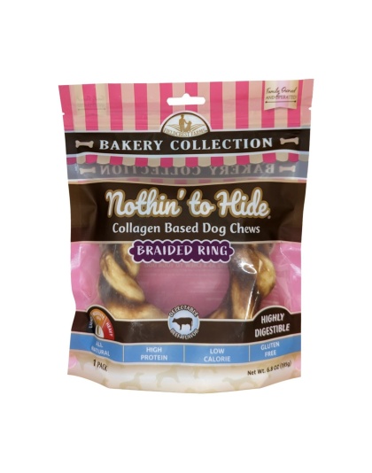 Fieldcrest Farms Nothin' To Hide Bakery Collection Dog Treat Braided Ring, Beef, 1ea/5 in