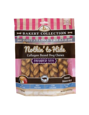 Fieldcrest Farms Nothin' To Hide Bakery Collection Dog Treat Braided Stix, Beef, 1ea/4.5 in, 5 pk