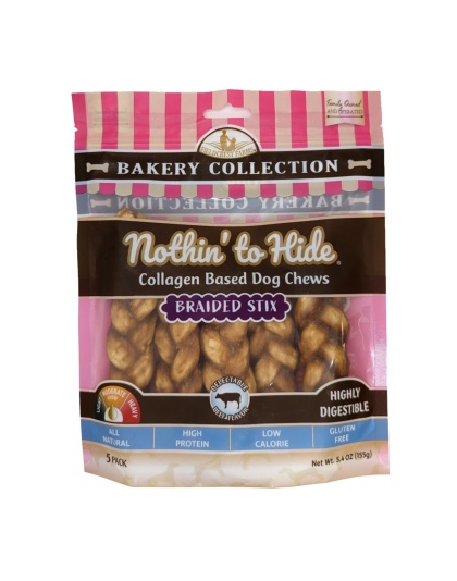 Fieldcrest Farms Nothin' To Hide Bakery Collection Dog Treat Braided Stix, Beef, 1ea/4.5 in, 5 pk