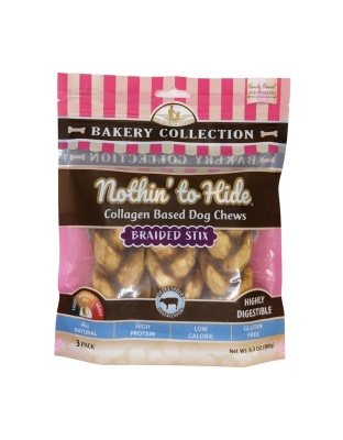 Fieldcrest Farms Nothin' To Hide Bakery Collection Dog Treat Braided Stix, Beef, 1ea/5.5 in, 3 pk