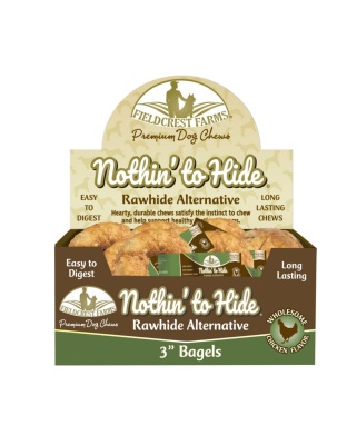 Fieldcrest Farms Nothin' to Hide Bagels Dog Treat Chicken 3 in (Case of 24)