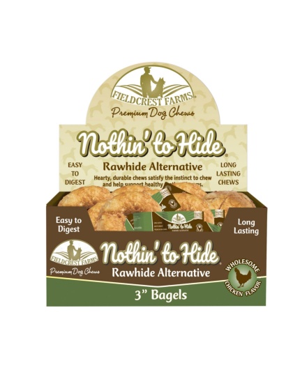 Fieldcrest Farms Nothin' to Hide Bagels Dog Treat Chicken 3 in (Case of 24)