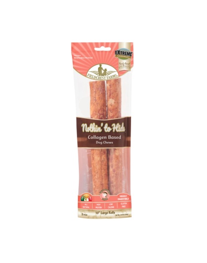 Fieldcrest Farms Nothin' to Hide Collagen Roll Dog Chew Salmon, 1ea/10 in, 2 pk