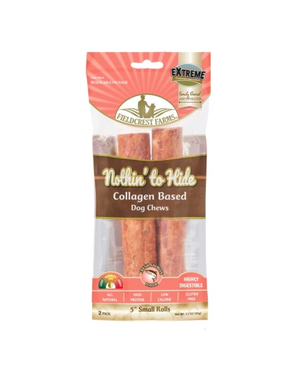 Fieldcrest Farms Nothin' to Hide Collagen Roll Dog Chew Salmon, 1ea/5 in, 2 pk