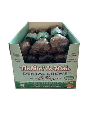 Fieldcrest Farms Nothin' to Hide Dental Bone Collagen Dog Chew Display Beef, 7 in  (Case of 13)