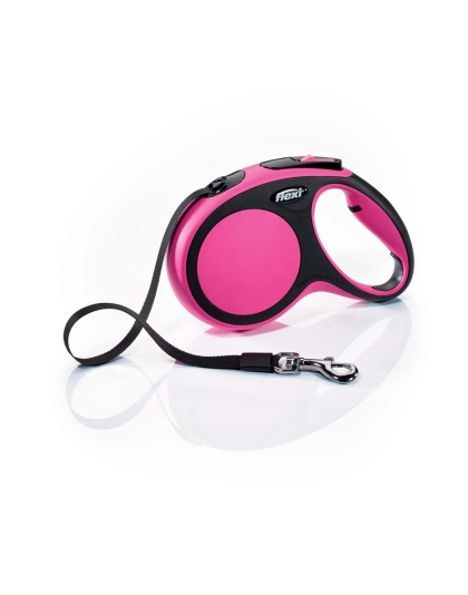 Flexi New Comfort Retractable Tape Dog Leash Pink 1ea/16 ft, MD, Up To 55 lb