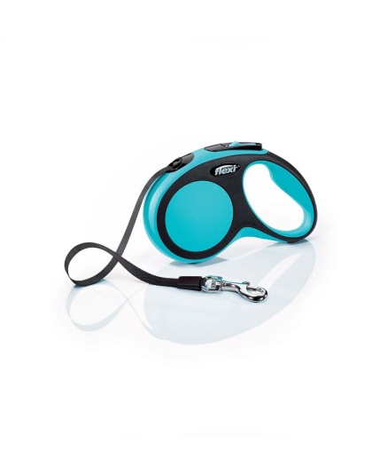 Flexi New Comfort Retractable Tape Dog Leash Blue 1ea/16 ft, SM, Up To 33 lb