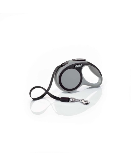 Flexi New Comfort Retractable Tape Dog Leash Grey 1ea/10 ft, XS, Up To 26 lb