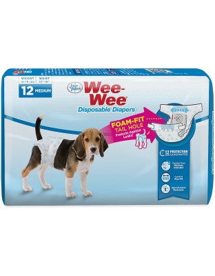 Four Paws Wee-Wee Disposable Dog Diapers Diaper 1ea/Medium( 12 ct)