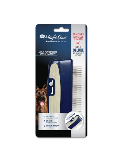 Four Paws Magic Coat Professional Series 3-in-1 Deluxe Adjustable Dog Comb 1ea