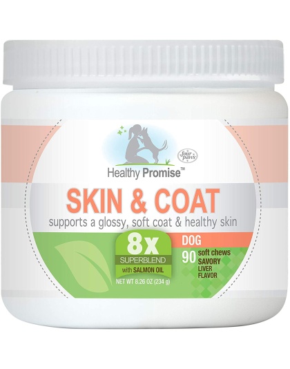 Four Paws Healthy Promise Dog Supplements for Skin and Coat Soft Chews Skin and Coat 1ea/90 ct