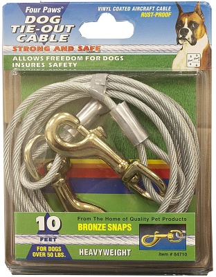 Four Paws Heavy Weight Dog Tie Out Cable Silver 1ea/10 ft