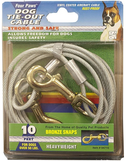 Four Paws Heavy Weight Dog Tie Out Cable Silver 1ea/10 ft