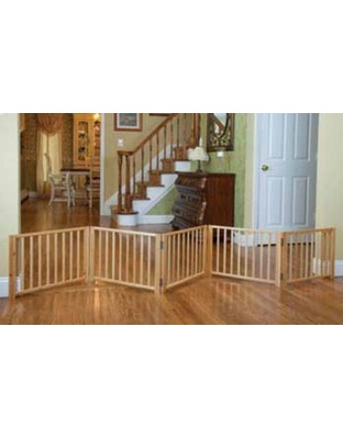 Four Paws Expandable Dog Gate, Wood Gate for Dogs, 3-Panel 1ea/24-68 in W X 17 in H
