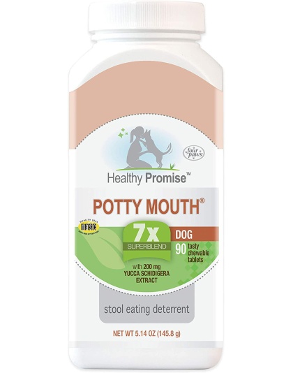 Four Paws Healthy Promise Potty Mouth Tablets - Coprophagia Stool Eating Deterrent for Dogs Potty Mouth 1ea/90 ct