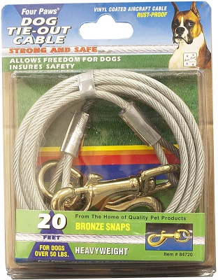 Four Paws Heavy Weight Dog Tie Out Cable Silver 1ea/20 ft