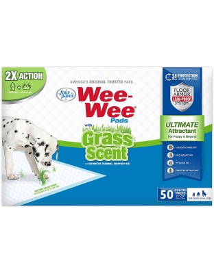 Four Paws Four Paws Wee-Wee Ultimate Attractant Dog Pee Pads with Grass Scent Grass Scented 1ea/50 ct