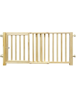 Four Paws Walkover Wood Dog Gate with Door 1ea/30-44 in W X 18 in H