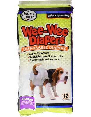 Four Paws Wee-Wee Disposable Dog Diapers Diaper 1ea/Large / XL (12 ct)