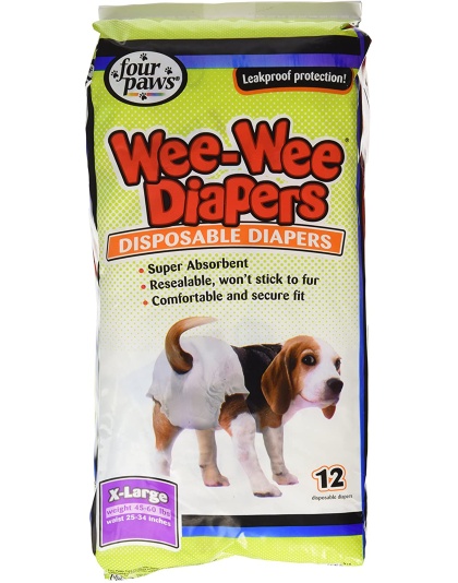 Four Paws Wee-Wee Disposable Dog Diapers Diaper 1ea/Large / XL (12 ct)
