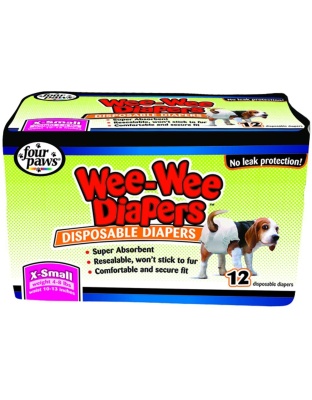 Four Paws Wee-Wee Disposable Dog Diapers Diaper 1ea/XS (12 ct)