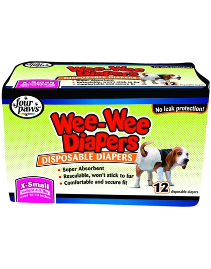Four Paws Wee-Wee Disposable Dog Diapers Diaper 1ea/XS (12 ct)