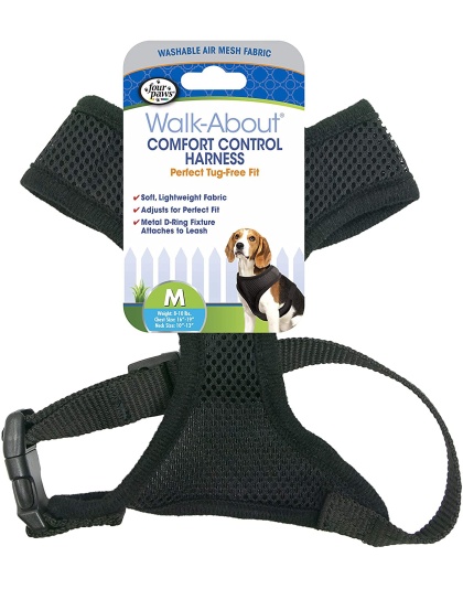 Four Paws Comfort Control Dog Harness Black 1ea/Extra Large