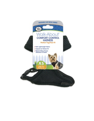 Four Paws Comfort Control Dog Harness Black 1ea/Extra SMall