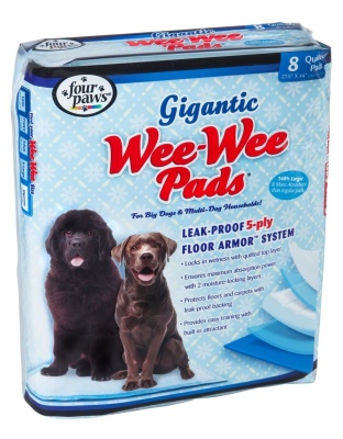 Four Paws Four Paws Wee-Wee Gigantic Dog Pee Pads 8-Count 1ea/Gigantic 27.5 in X 44 in