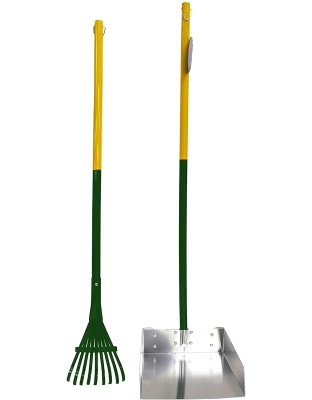 Four Paws Dog Rake & Scooper Set for Pet Waste Pick-up Rake & Pan Set 1ea/Large, 9.5 in X 10 in X 38 in