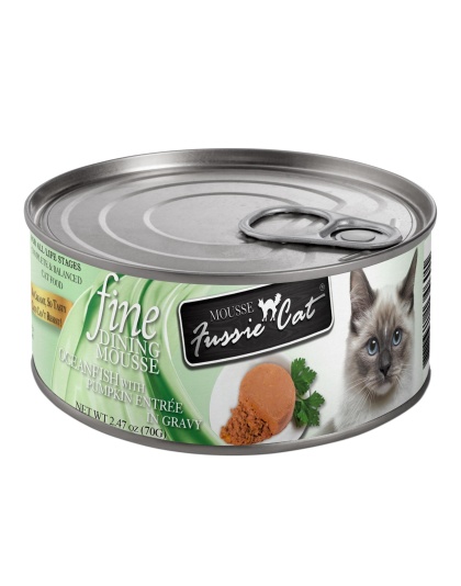 Fussie Cat Fine Dining Mousse Oceanfish with Pumpkin 2.47oz. (Case of 24)