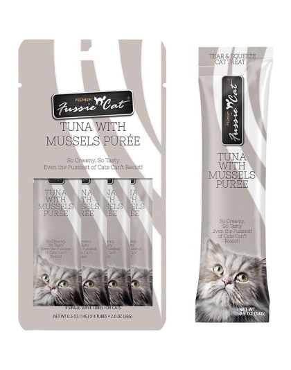 Fussie Cat Puree  Tuna Mussels 2oz/18count
