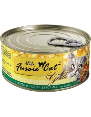 Fussie Cat Gold Chicken Veg Gravy 2.82oz. (Case of 24)