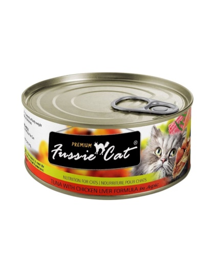 Fussie Cat Premium Tuna Chicken liver In Aspic 2.82oz. (Case of 24)