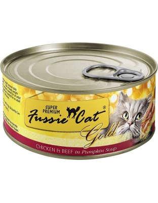 Fussie Cat Gold Chicken Beef Pumpkin soup 2.82oz.(Case of 24)