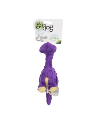 Godog Dinos Bruto The Brontosaurus Dog Toy Purple Small