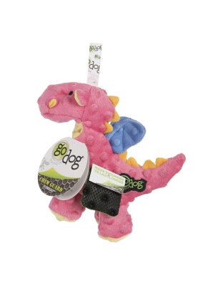 Godog Dragons Dog Toy Coral Small