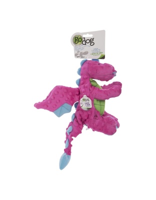 Godog Dragons Dog Toy Pink Large