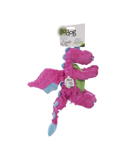Godog Dragons Dog Toy Pink Large