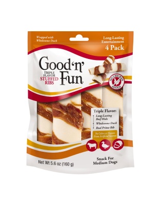 Good 'N' Fun Triple Flavor Stuffed Ribs Beef/Duck/Pork 4Ct