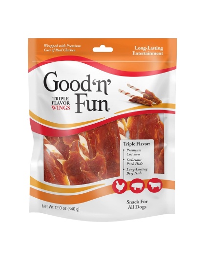 Good 'N' Fun Triple Flavor Wings Pork/Beef/Chicken 12oz.