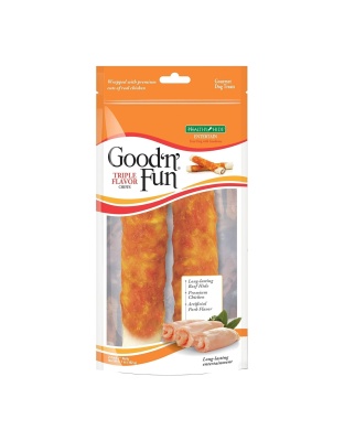 Good 'N' Fun Triple Flavor Rolls Pork/Beef/Chicken 7 In-2 Pack