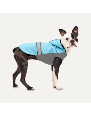 Goo-Eez Reflective Hooded Raincoat Baby Blue/Grey Large