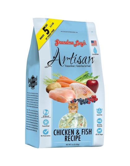 Grandma Lucys Cat Freeze-Dried Artisan Grain Free Chicken and Fish 1Lb